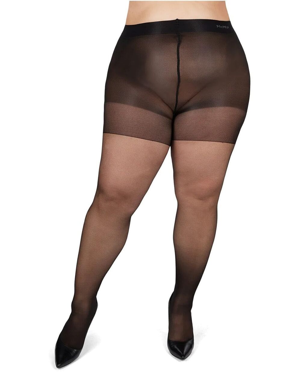 5503 Plus Size Curvy Control Top Pantyhose , Back Seam Cuban Heel